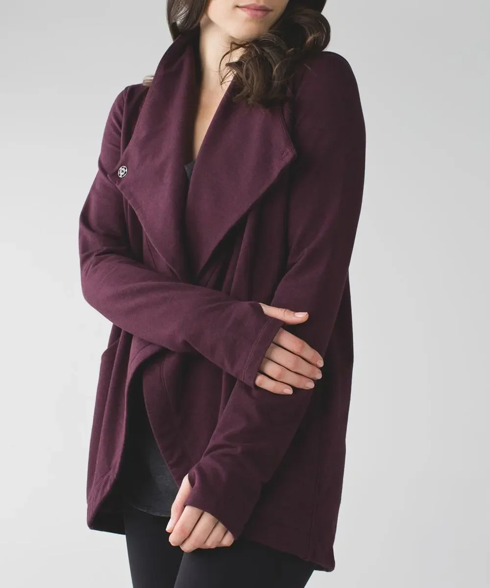 Lululemon That's A Wrap Jacket Heathered Bordeaux Drama?? Snap Size 4 *Faded B7
